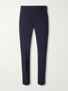 Eleventy - Slim-Fit Tapered Stretch-Wool Flannel Trousers - Blue