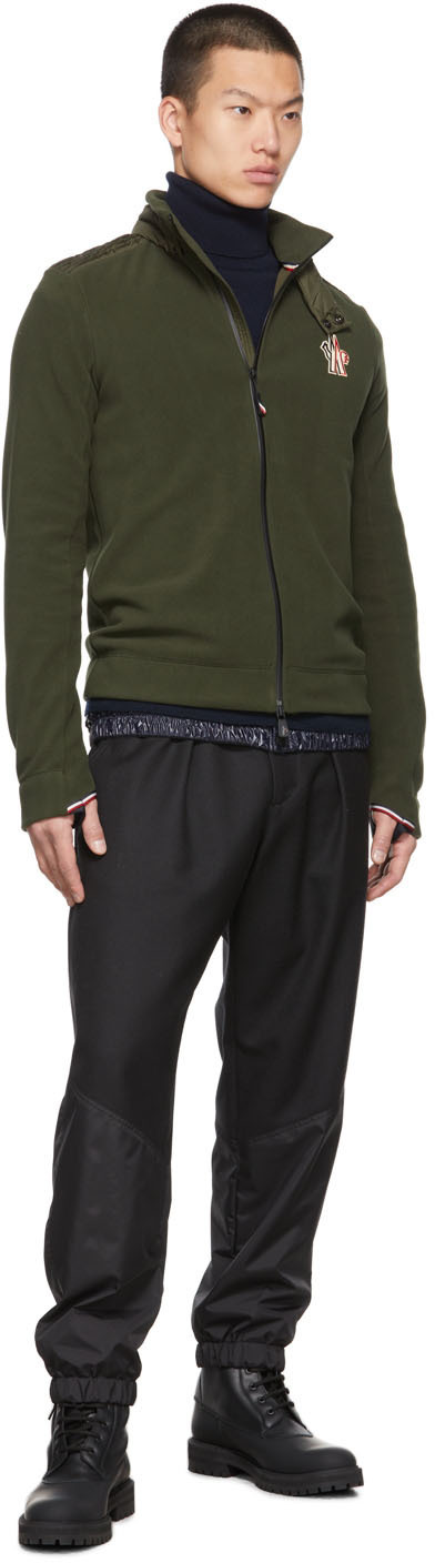 モンクレール Moncler Grenoble Zip-Up Cardigan Black Padded Crêpe Cotton Zip-Up Cardigan - Sweaters