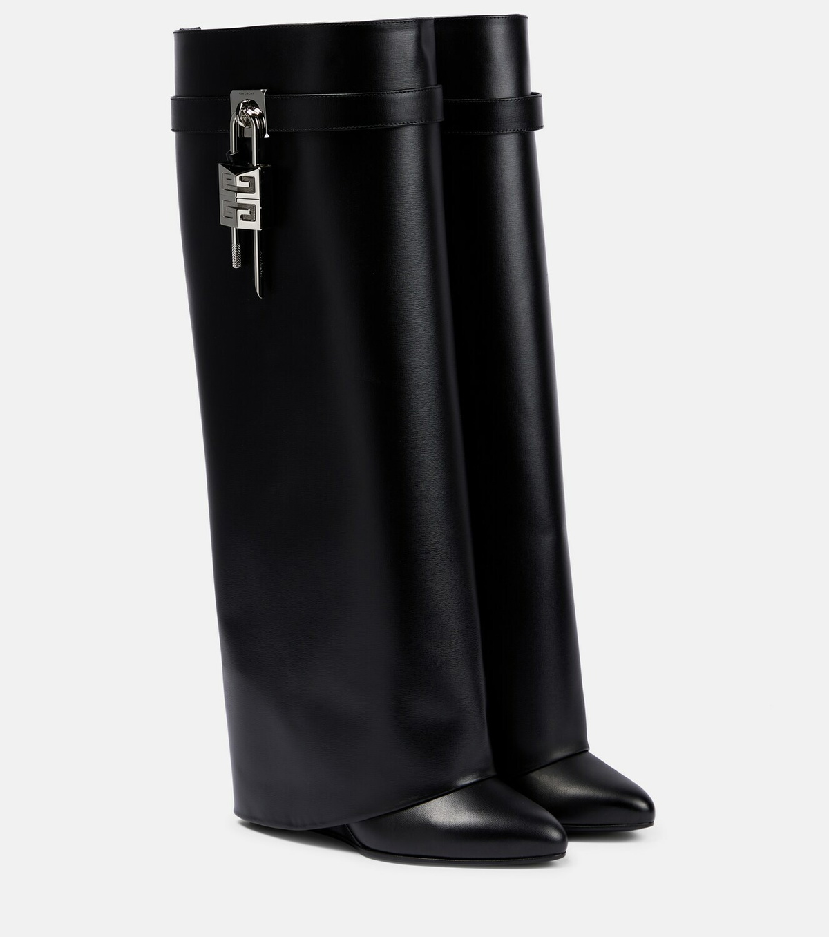 Givenchy - Shark Lock wide-fit leather knee-high boots