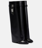 Givenchy - Shark Lock wide-fit leather knee-high boots