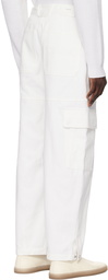 Solid Homme White Balloon Denim Cargo Pants