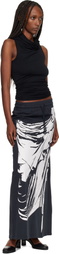 VAQUERA Black & White Jersey Maxi Skirt