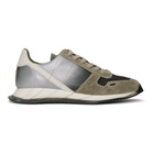 Rick Owens Grey and Silver New Vintage Runner Sneakers