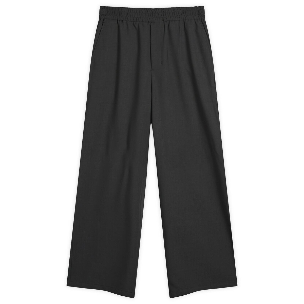 AMI Paris Men's Light Wool Twill Elastic Pants in Anthracite