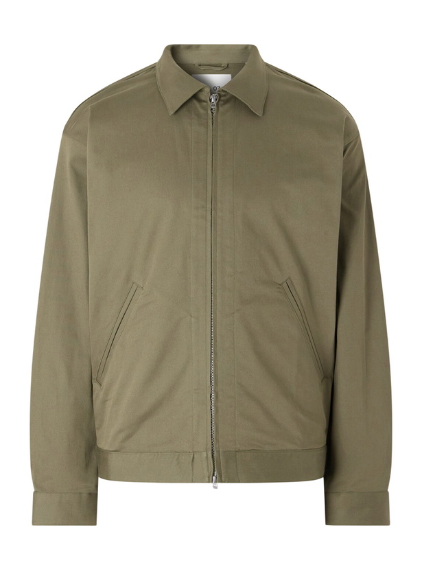 Photo: NN07 - Petrus 1420 Organic Stretch-Cotton Satin Jacket - Green