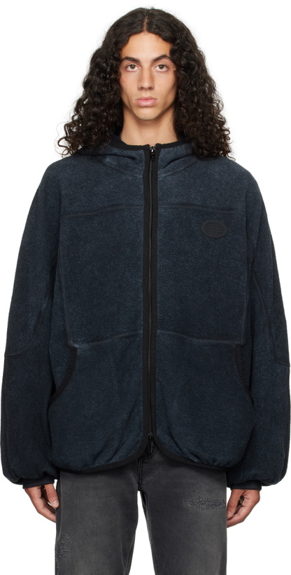 Photo: Alexander Wang Blue Oversize Zip-Up Hoodie