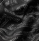SAINT LAURENT - Fringed Printed Wool-Jacquard Scarf - Black