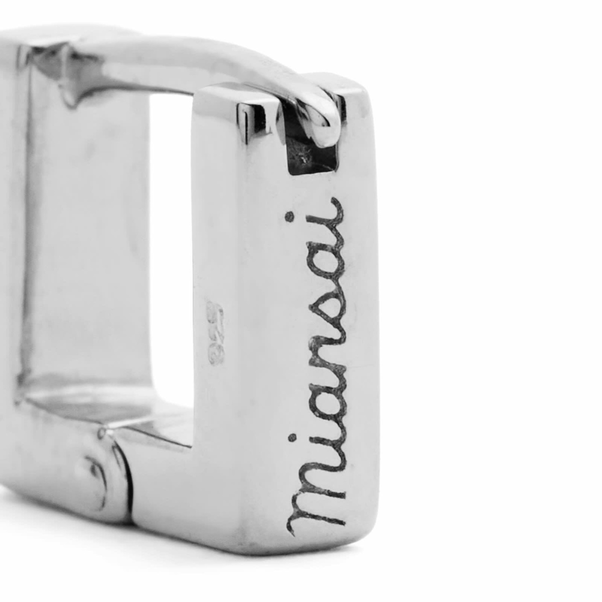 Miansai Men's Scatola Huggie Earring in Silver 