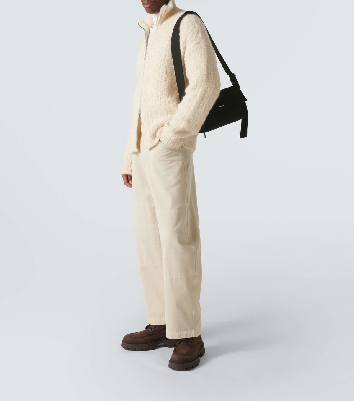 Jil Sander Logo canvas crossbody bag