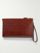 TOM FORD - Croc-Effect Leather Pouch