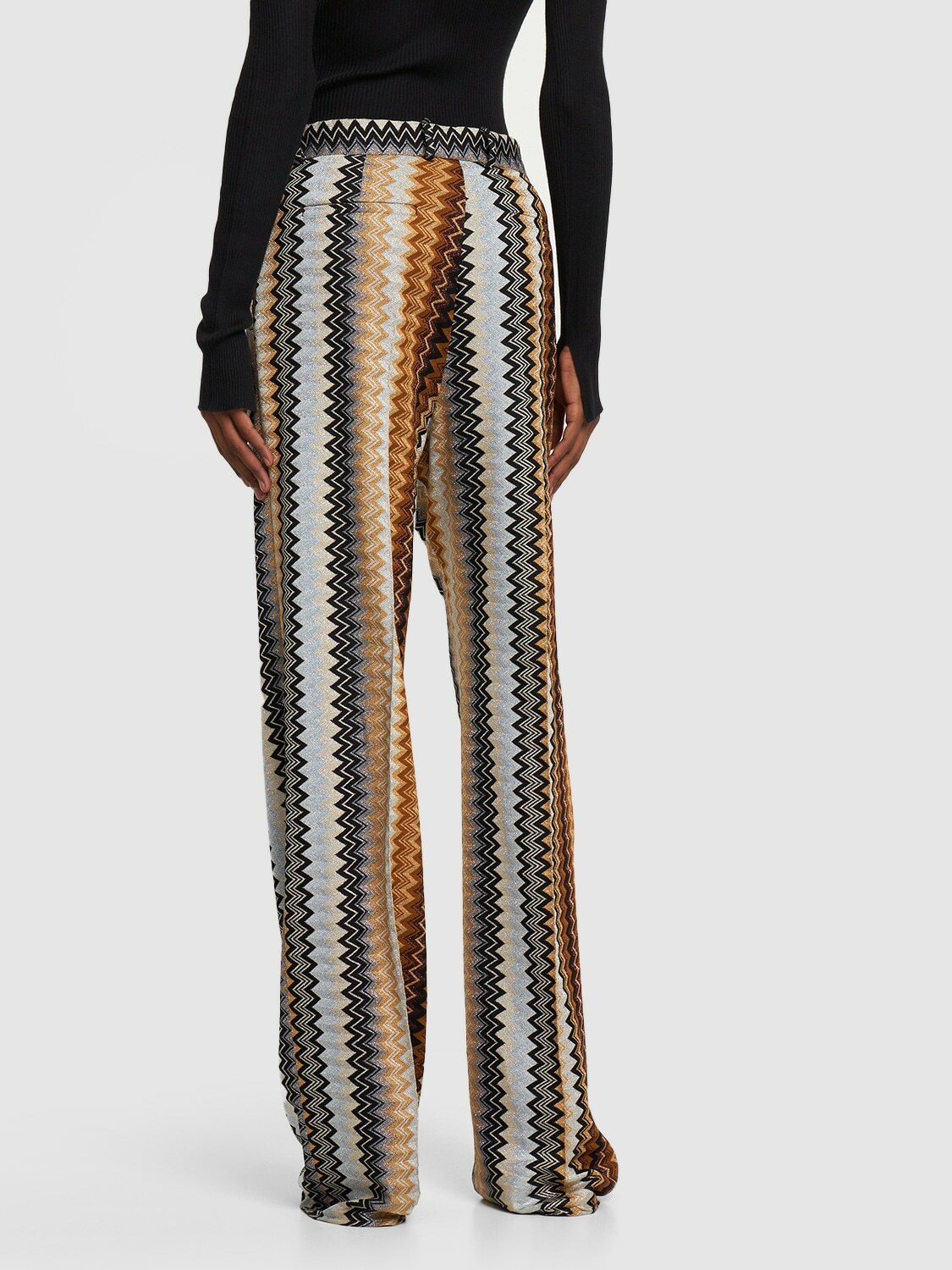MISSONI - Zig Zag Lamé Straight Wide Pants Missoni