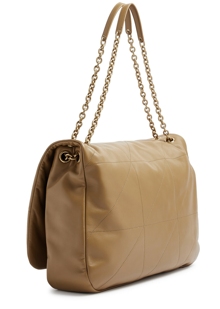 Saint Laurent - Women's Camel Jamie XL Leather Shoulder bag - Quilted, Two Chain & Leather Shoulder Strap - One Size