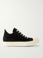 DRKSHDW by Rick Owens - Ramones Frayed Denim Sneakers - Black