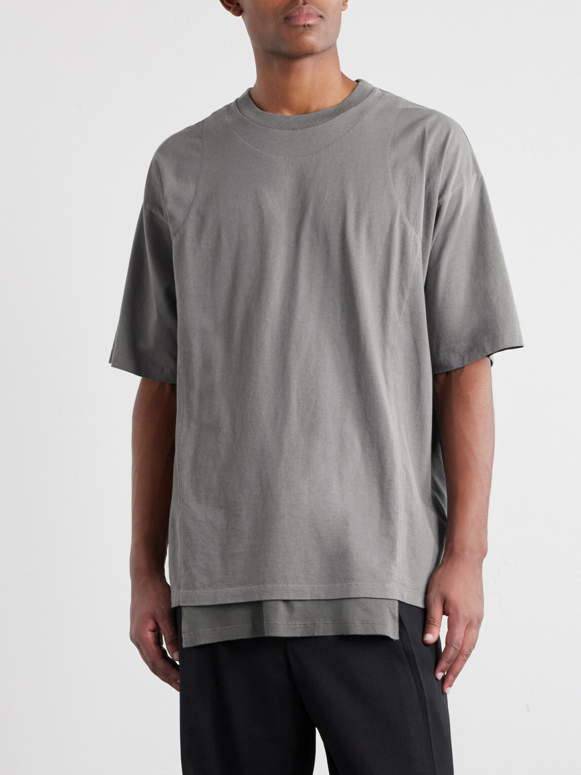 Maison Margiela - Layered Cotton-Jersey T-Shirt - Gray