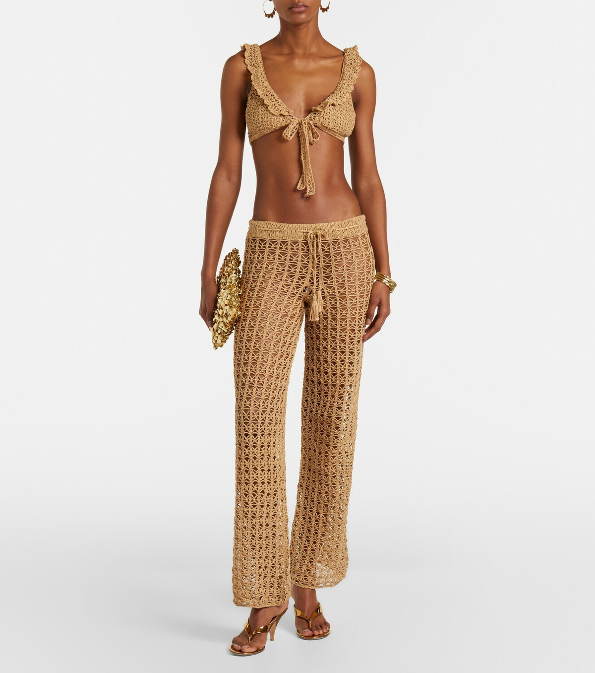 Anna Kosturova Brigitte crochet cotton bra top