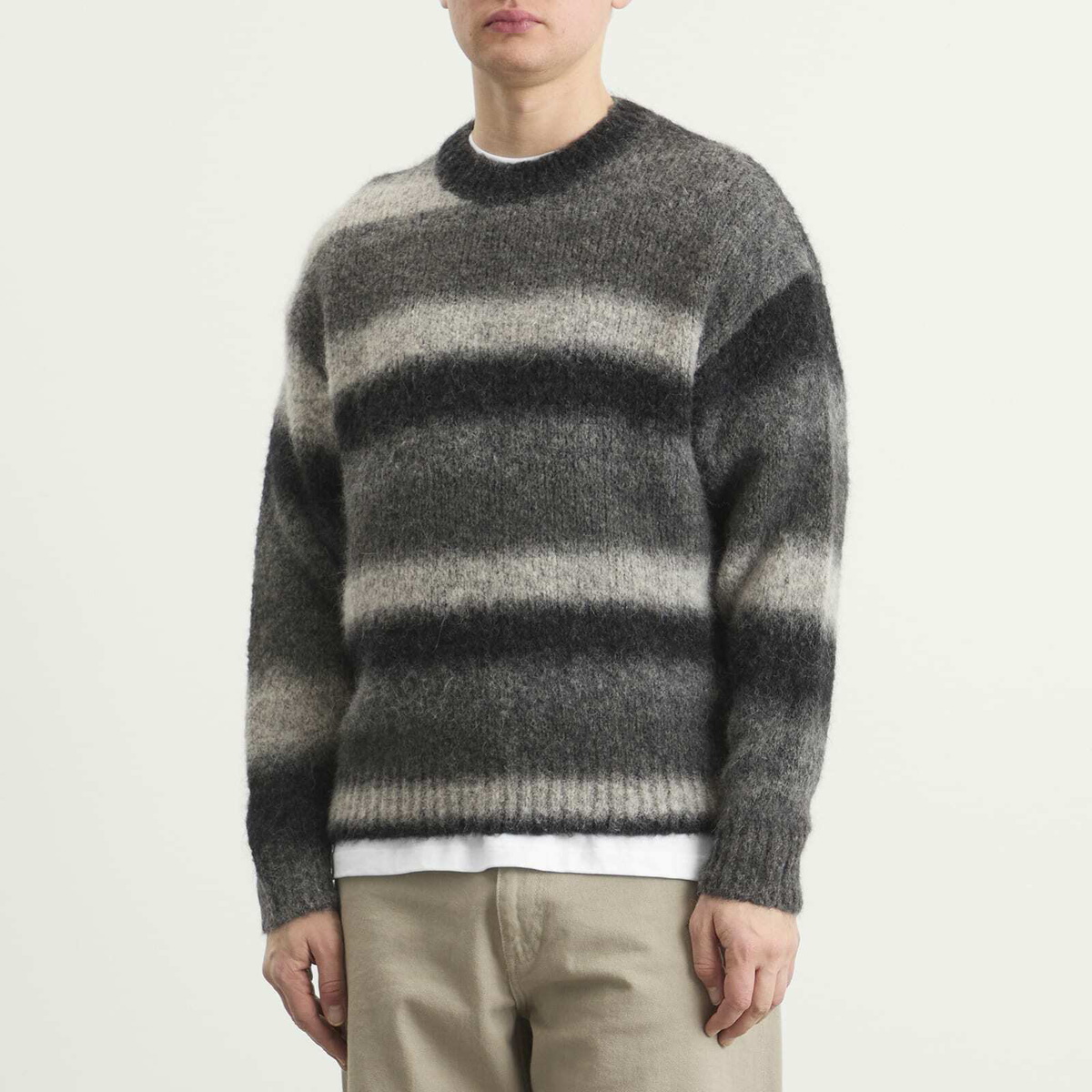 Norse Projects Men's Jonas Gradient Alpaca Sweater in Charcoal Melange