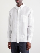 Thom Browne - Logo-Appliquéd 4-Bar Linen Shirt - White