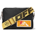 Off-White - Appliquéd Shell and Logo-Jacquard Webbing Messenger Bag - Black