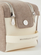 Brunello Cucinelli - Leather-Trimmed Cotton-Canvas Wash Bag