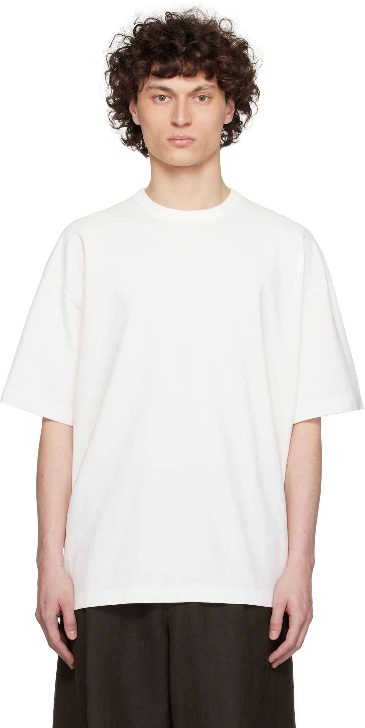 YLÈVE Off-White Open End Cotton Pigment Dye T-shirt