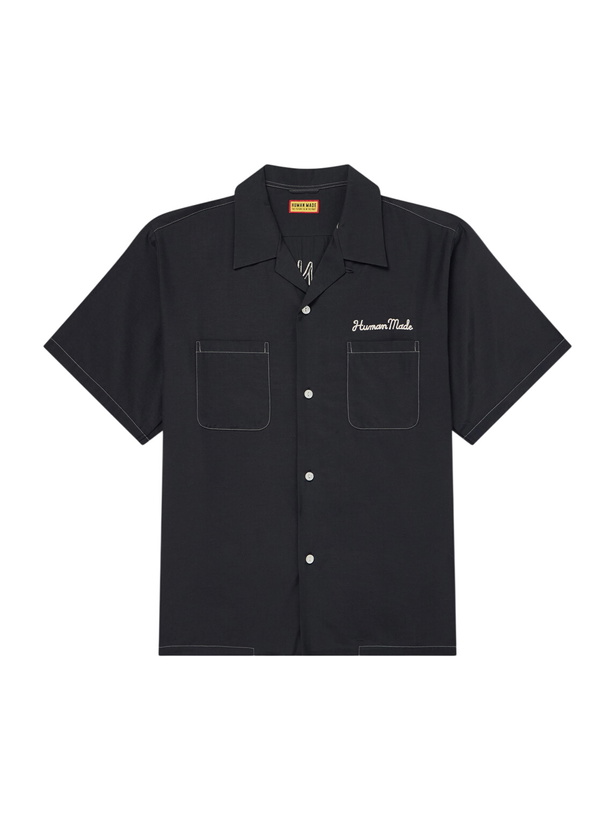 Photo: Human Made - Souvenir Logo-Embroidered Poplin Shirt - Black