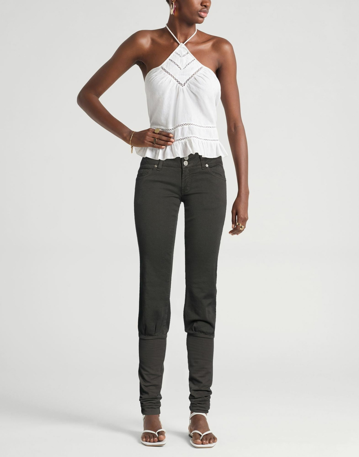 Manila Grace Womens Pants Dark in Brown