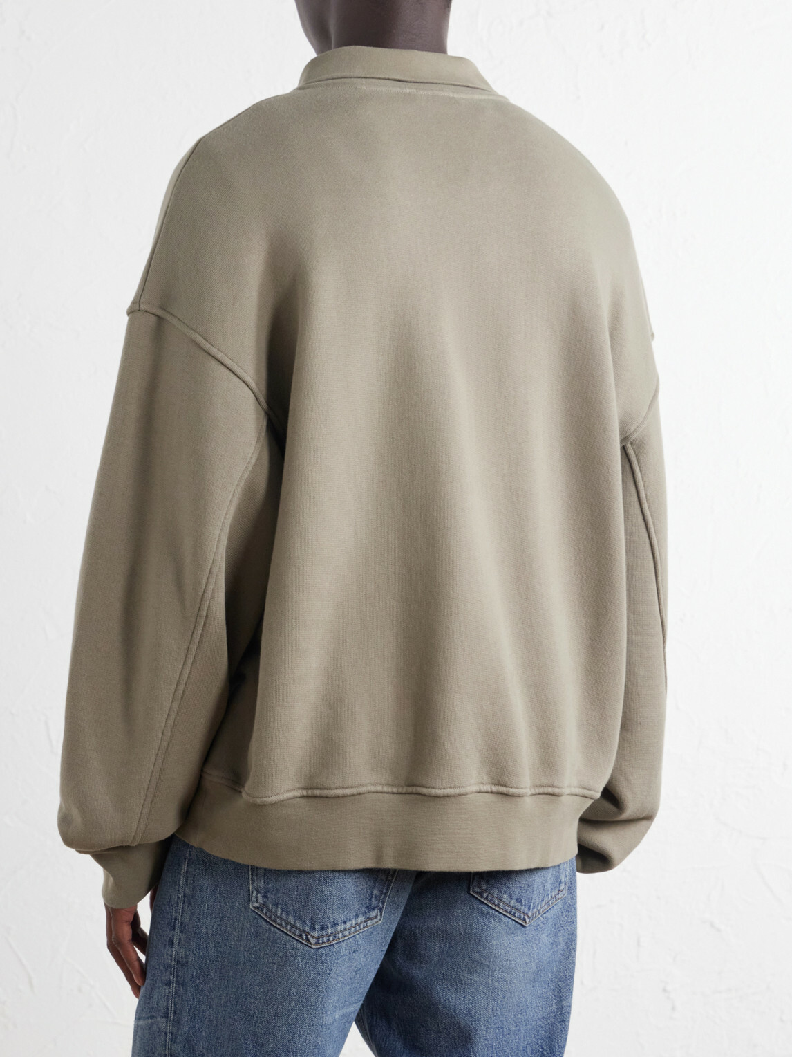 AGOLDE - Pavillion Cotton-Jersey Half-Zip Sweatshirt - Brown