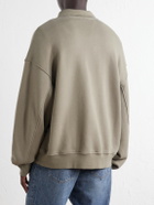 AGOLDE - Pavillion Cotton-Jersey Half-Zip Sweatshirt - Brown