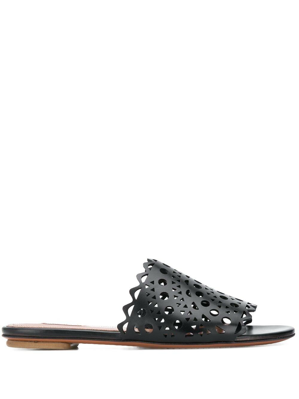 ALAÏA - Vienne Leather Flat Mules