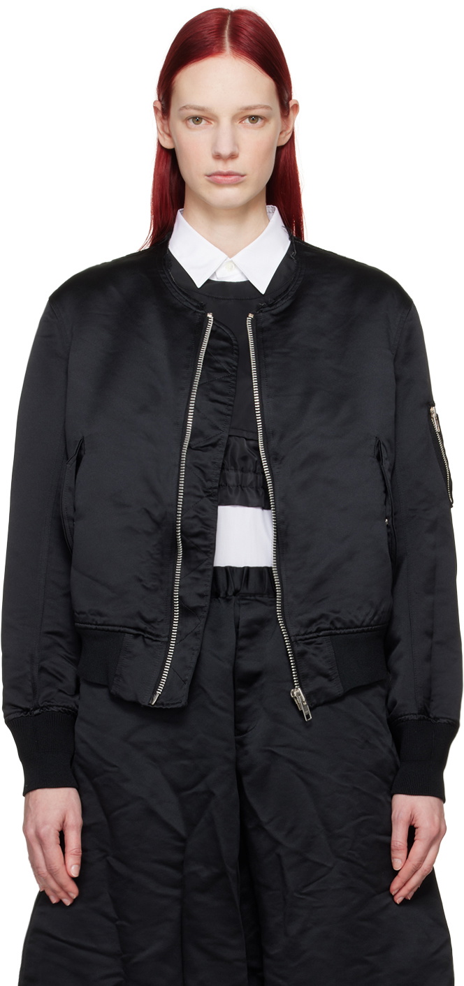 Black Comme des Garçons Black Zip Bomber Jacket