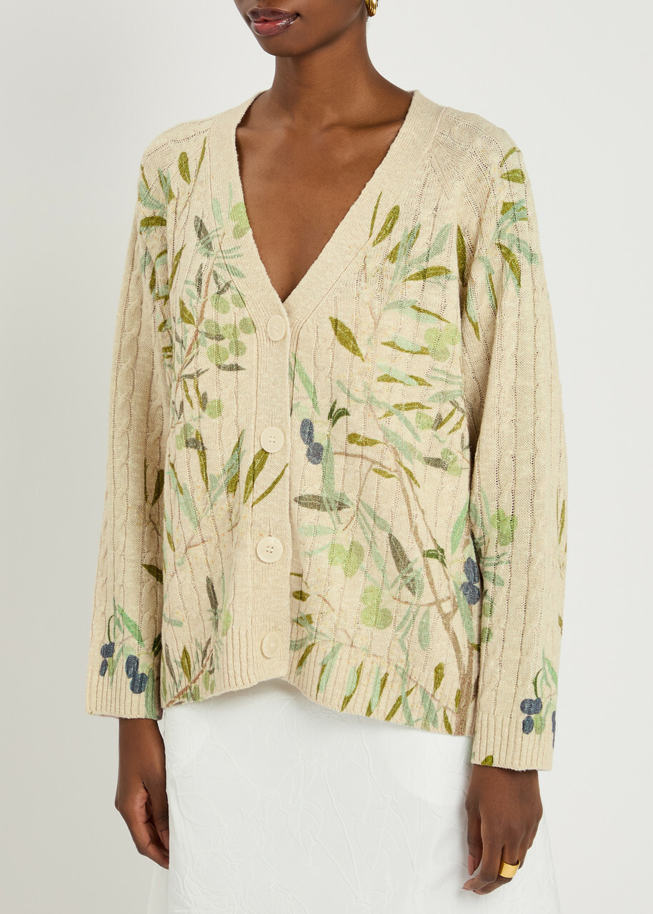 Bernadette Zuri Printed Knitted Cardigan Multi Print