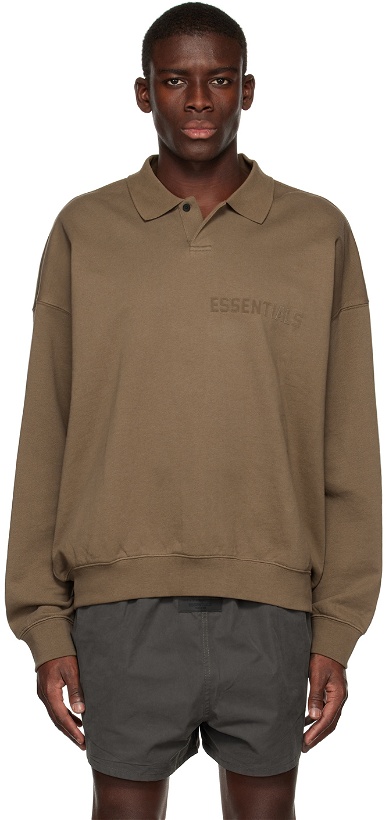 Photo: Essentials Brown Long Sleeve Polo