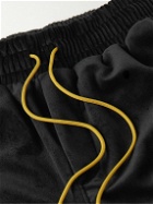 Rhude - Straight-Leg Logo-Embroidered Striped Velvet Sweatpants - Black