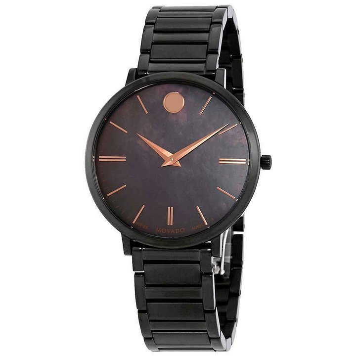 Photo: Movado Ultra Slim Black Mother of Pearl Dail Ladies Watch 0607211