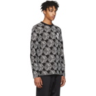 McQ Alexander McQueen Black and White Long Sleeve All Over McQ Cube T-Shirt