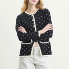 RIXO Women's Mirja Sport Cardigan in Jacquard Navy/Coral