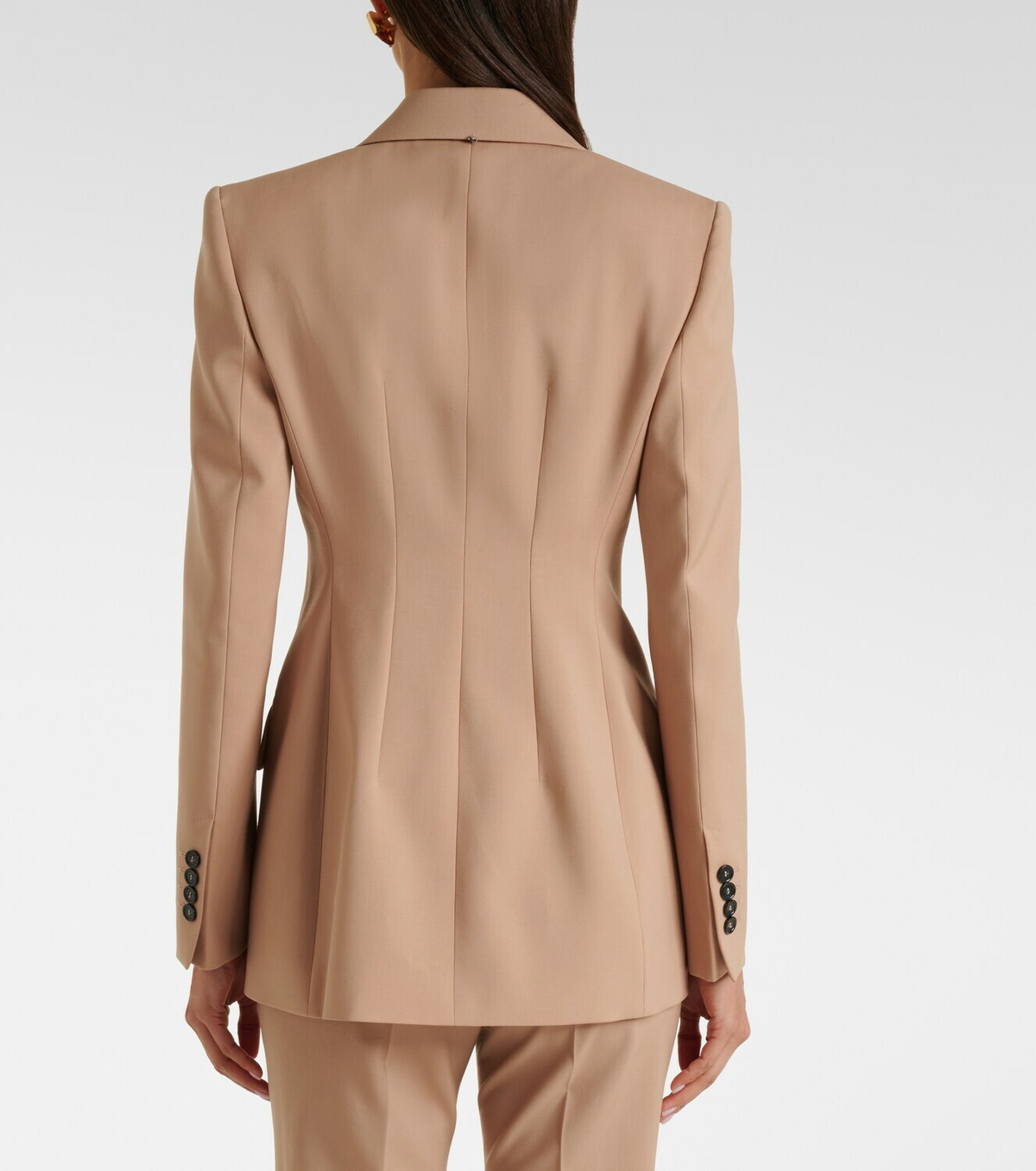 Sportmax Double-breasted virgin wool blazer