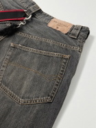 Balenciaga - Wide-Leg Embellished Jeans - Gray