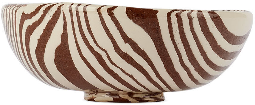 Henry Holland Studio Brown & White Stripe Small Bowl