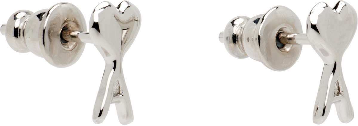 AMI Paris Ami de Coeur Hammered Earrings