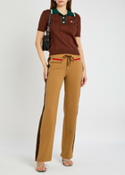 Casablanca Chenille Panelled Jersey Track Pants Brown