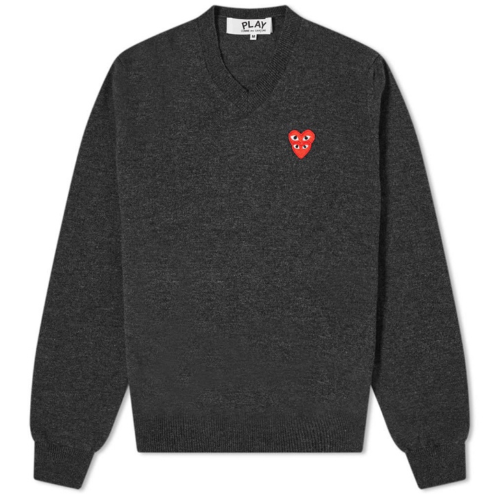 Photo: Comme des Garcons Play Overlapping Heart V-Neck Jumper