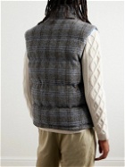 Aspesi - Padded Quilted Checked Wool Gilet - Gray