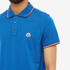 Moncler Men's Classic Logo Polo Shirt in Bluette