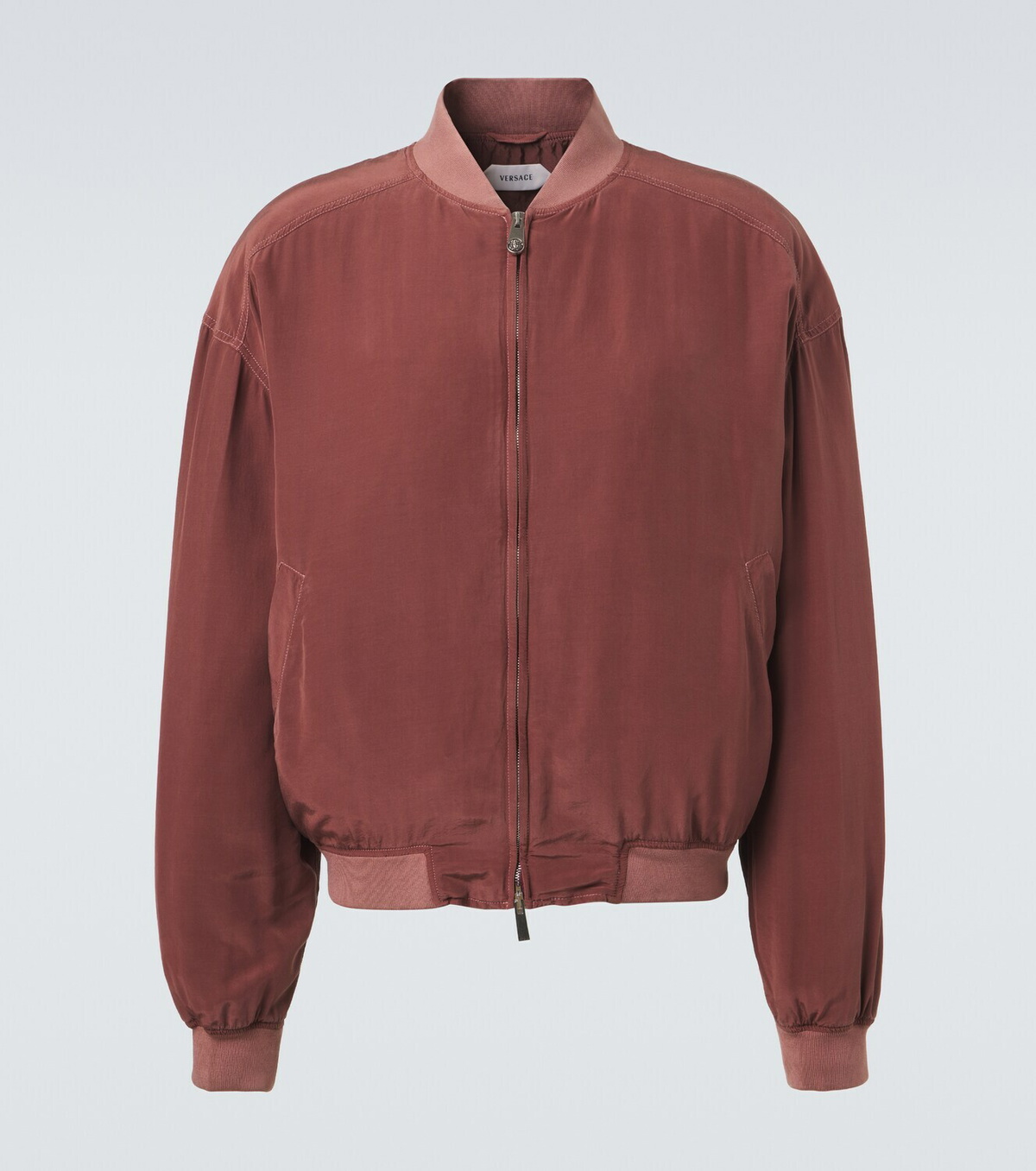 Versace Oversized silk poplin blouson jacket