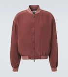 Versace Oversized silk poplin blouson jacket