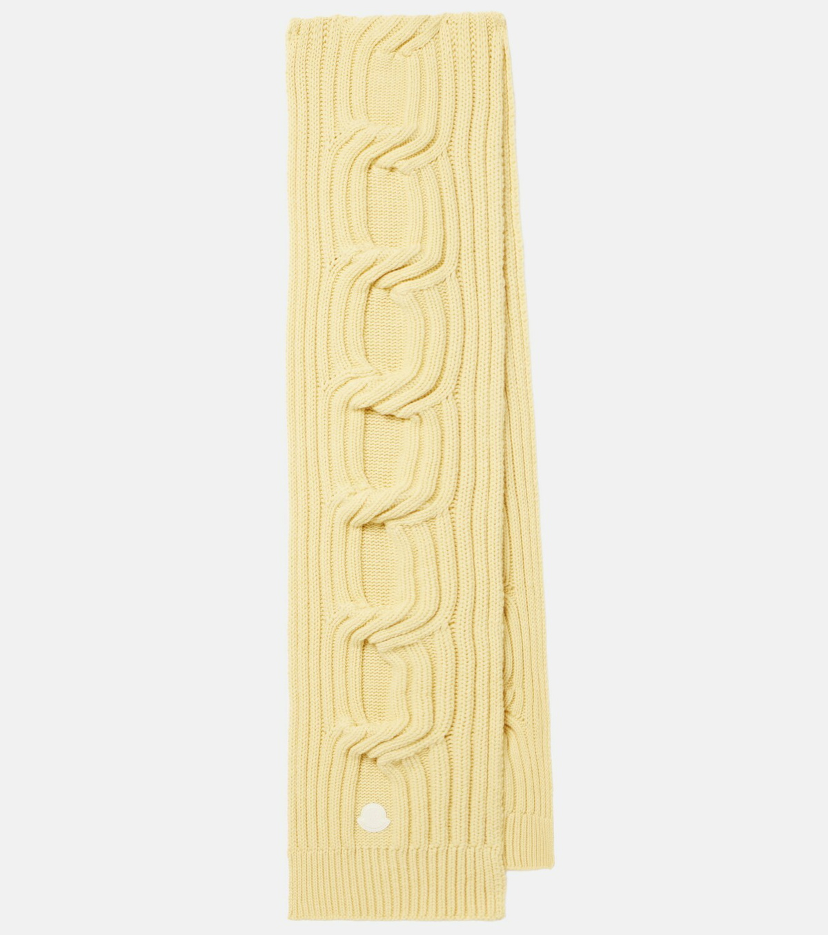 Moncler Cable-knit wool and cashmere scarf