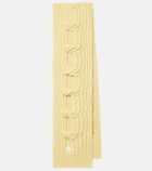 Moncler Cable-knit wool and cashmere scarf
