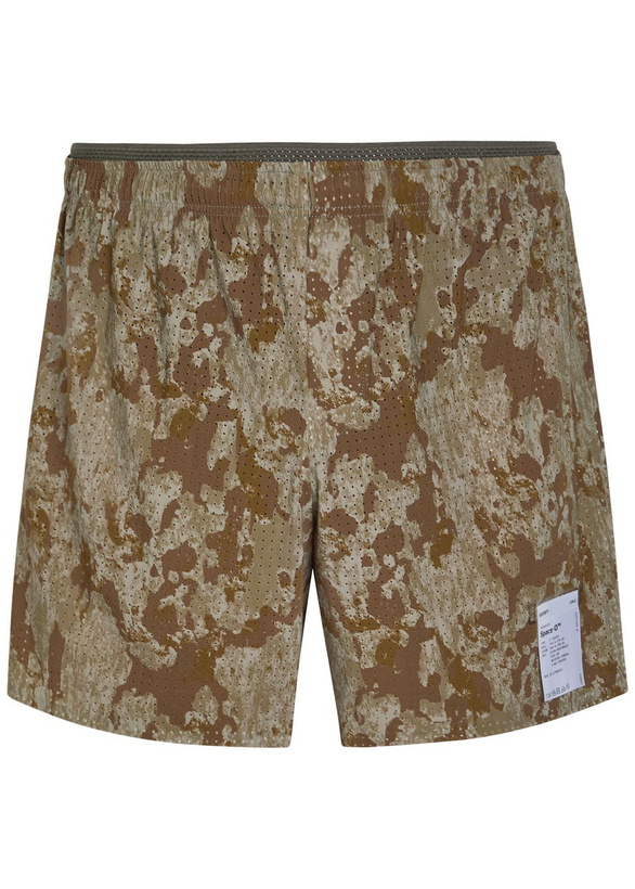 Photo: Satisfy Space-o 5 Perforated Stretch-jersey Shorts Multicoloured 1