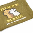Human Made Men's Dog Card Case in Olive Drab